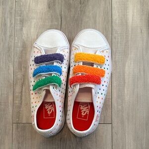 Vans Kids' White Sneakers with Colorful Straps